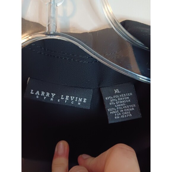 Larry Levine Stretch Black Belted Blazer Jacket Sz XL - Picture 3 of 5
